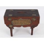 Victorian novelty oak money box