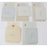 H.M.Queen Elizabeth The Queen Mother, five handwritten letters of congratulations on producing wonde