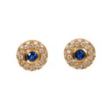 Diamond and sapphire stud earrings