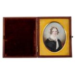 Early Victorian portrait miniature on ivory