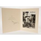 H.M.Queen Elizabeth The Queen Mother, signed 1963 Christmas card with gilt crown to cover, photograp