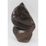 Cloud Mapete (b. 1961): Circa 1960s Shona School carved green hardstone sculpture