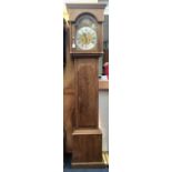 Good quality Georgian style blond oak longcase clock
