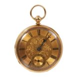 Victorian 18ct gold pocket watch with gold dial