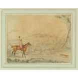 Attributed to Henry Alken (1810-1894), set of four watercolours - A Hunting Day, 25cm x 33cm, in gla
