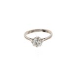 Diamond single stone ring with a brilliant cut diamond estimated to weigh approximately 0.75ct in cl