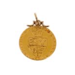George III gold Spade Guinea pendant