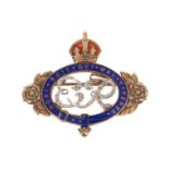 H.M.Queen Elizabeth The Queen Mother, fine diamond, enamel and gold presentation brooch