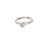 Tiffany & Co. Diamond single stone ring 0.57cts, D colour, VVS2, boxed with certificate.