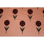 Length of fabric hand stitched with chenil and French jet onto appliqued velvet with stylised flower