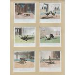 Newton Fielding (1799-1856) set of six etching and aquatints - Cock Fighting, plates I-VI, framed as