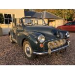 1969 Morris Minor 1000, 1,098cc, 2 door Convertible finished in blue with a grey interior, reg. no.