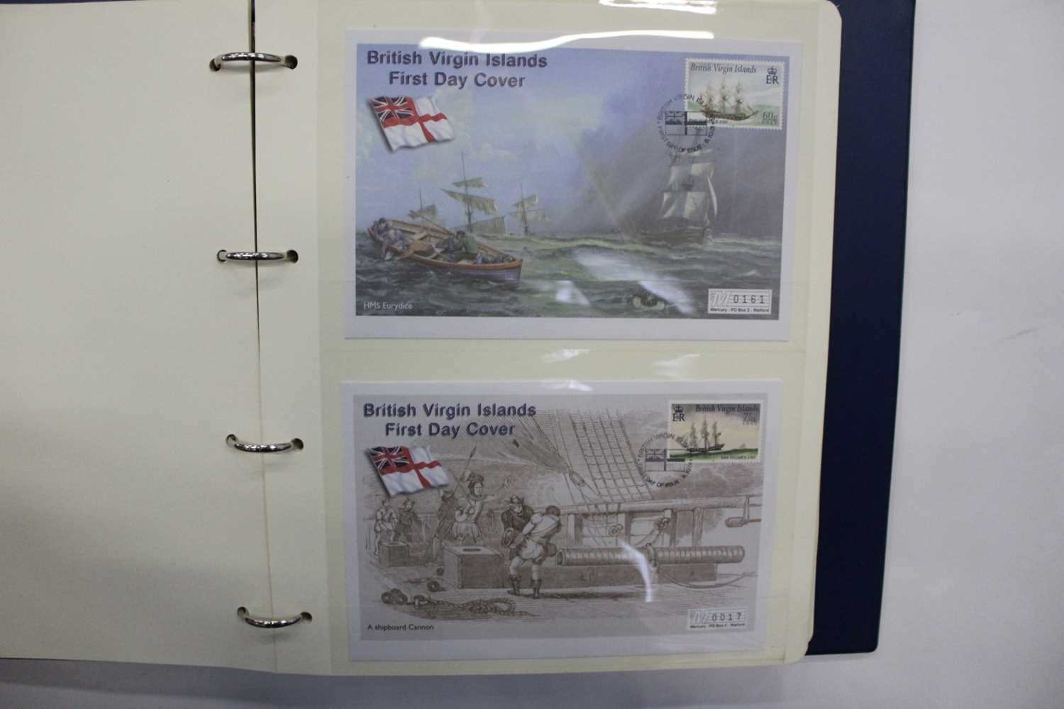 Stamps Royal Navy collection of stamp covers in album, 100 Years of Flight World War II coin covers,