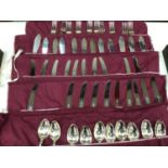 Ten person setting of silver plated Kings pattern cutlery