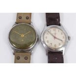 WWII era Gervaux S.A military wristwatch and one other vintage wristwatch (2)