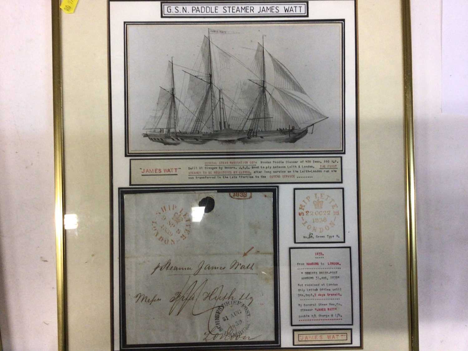 Postal History - Two well presented framed ship letters - Image 3 of 3