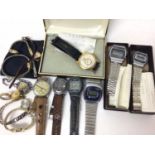 Group of wristwatches including vintage gold plated ladies wristwatches, John Grant Bulawayo, Timex