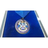 Elizabeth II silver and enamel Past Chairman's neck badge for Tendring District Council, Essex, (Lon