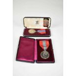 George VI Imperial Service medal named to John Hutchings in box of issue, together with an Elizabeth