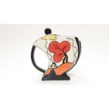 Lorna Bailey limited edition teapot with tree and house decoration, no 97 of 150, 19.5cm high