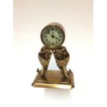 Unusual late 19th novelty timepiece with elephant head supports