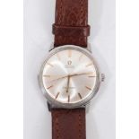 1960s Omega Seamaster Automatic wristwatch on brown leather strap