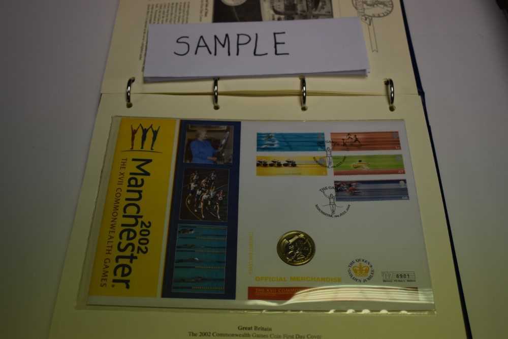 World - Mixed presentation coin/stamp covers contained in eight albums to include silver issues (Qty - Image 4 of 6