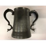 Local interest: Felsted School Scratch Six 1894 pewter trophy, together with other pewter and a plat