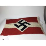 Post War Replica Nazi Hitler Youth flag, with stamps to margin Berlin 1939.