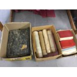 Three boxes containing a quantity of 1930's and Second World War military training manuals and relat