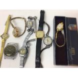 Small collection of 1960s ladies wristwatches including 18ct gold cased Ancre watch on plated bracel