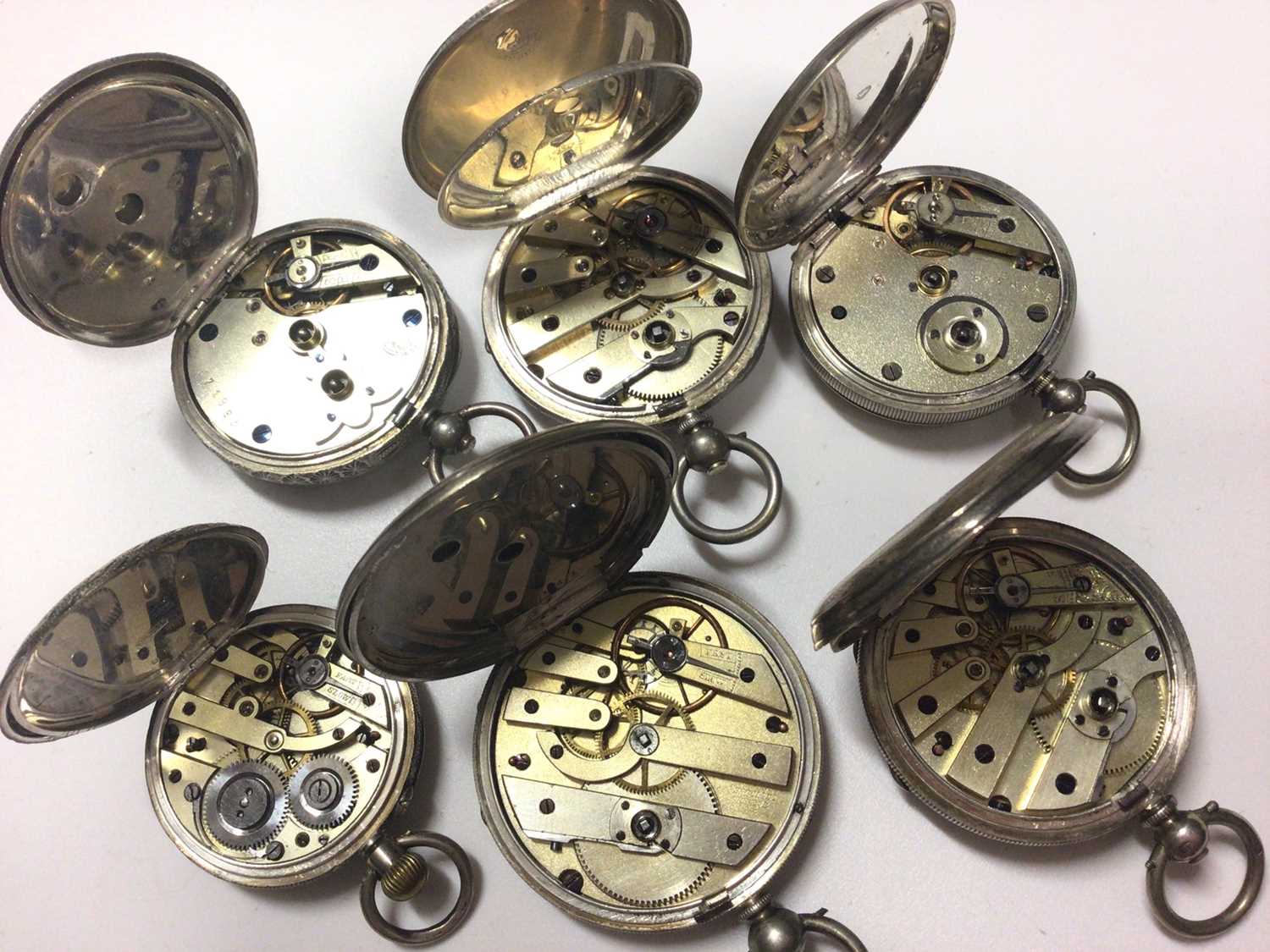 Six silver cased fob watches - Bild 3 aus 3