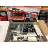 Box of model kits to include Italeri Fire Jeep "Jeep Pompier", Airfix Landrover 1 Tonne FC Ambulance