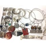 Quantity of silver and white metal jewellery
