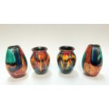 Eight various small Poole pottery vases with various abstract patterns