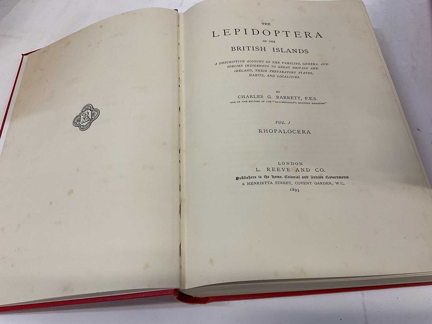 Charles G Barrett - The Lepidoptera of the British Islands, 1893 - 1907, L Reeve and Co, 11 Vols, ea - Image 2 of 15