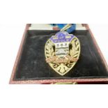 1950's silver gilt Mayoress or Past Mayoress' neck badge for Poole, Dorset, 1956 - 1957 engraved to