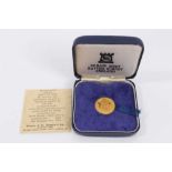 9ct gold token of love depicting The Kiss by Auguste Rodin