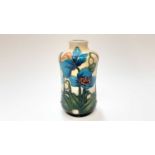 Moorcroft pottery vase decorated in the Cambrian Blue pattern, signed Kerry Goodwin, club piece 2011