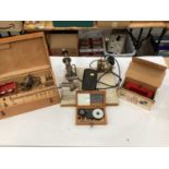 Watchmakers lathe, boxed with fittings and a boxed clamp