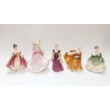 Five Royal Doulton porcelain figurines
