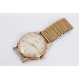 Gentleman's 9ct gold Rotary wristwatch with part of a plated bracelet