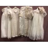 Four Christening gowns (as new), makes, include Little Darlings, Collins & Hall and Justina Peach, v