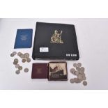 G.B. - Coin album containing pre 1920 and 1947 silver coins, a cased 'Lusitania' (German) Medallion
