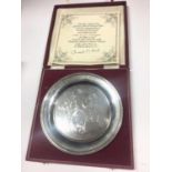 Silver commemorative British Empire dish, in fitted case with certificate, numbered 474 of 1700. (Lo