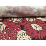Part of roll designer fabric Romo Manderley 100% linen, made in England.