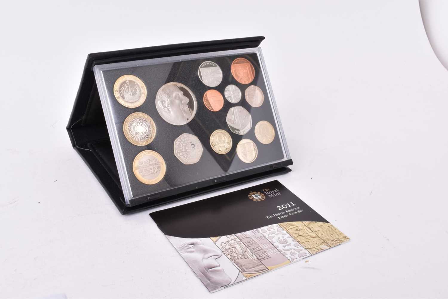 G.B. - Royal mint proof 14 coin set packed in a black leather case to include 'Prince Philip 90th Bi