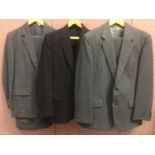 Vintage Sam's Taylor Hongkong - two pinstripe suits and one jacket, black dinner suit with satin lap