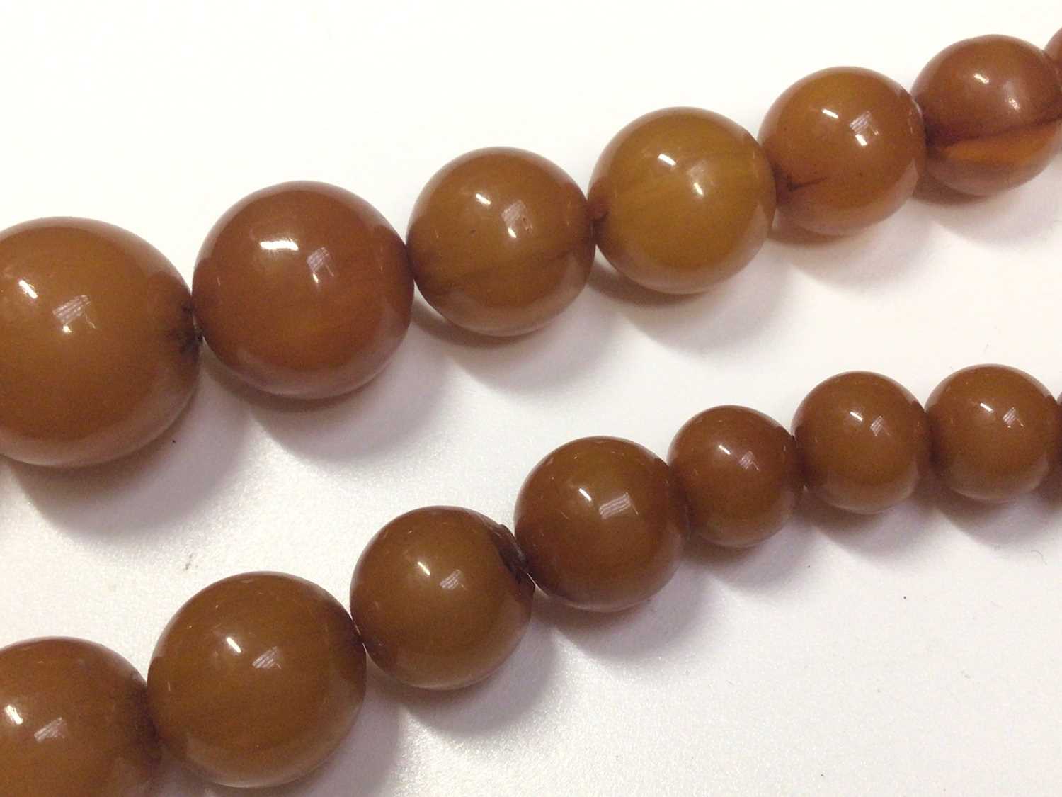 Vintage simulated amber bead necklace - Bild 4 aus 6