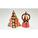 Two Lorna Bailey limited edition sifters with abstract decoration, no 194 and 215 of 250
